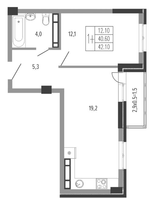 Однокомнатная в Литер 5