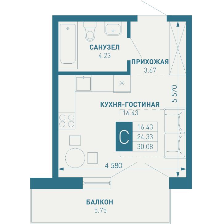 Студия в Литер 1