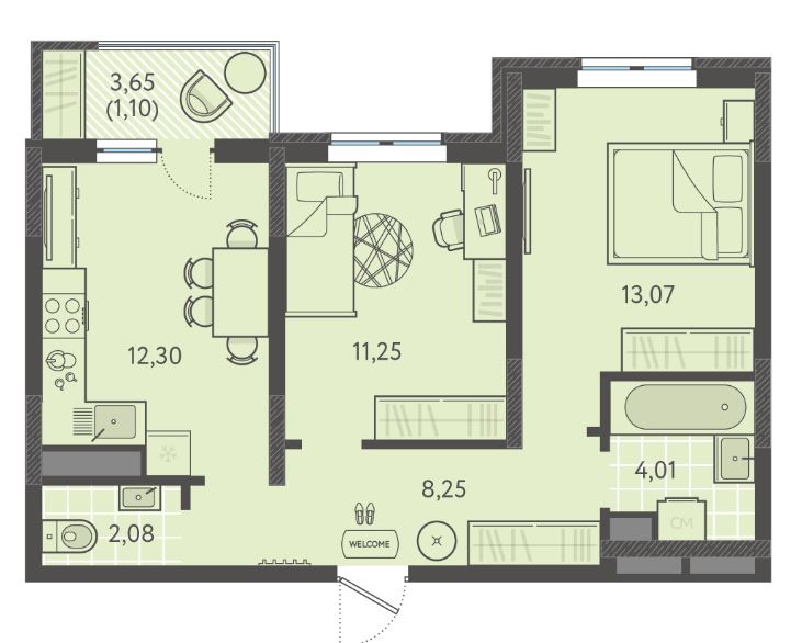 Двухкомнатная в Литер 5 очередь 2 