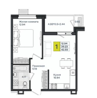 Однокомнатная в Литер 3