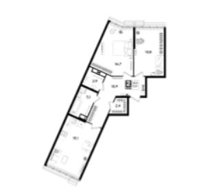 Двухкомнатная в Литер 13