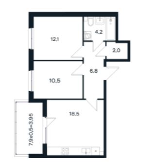 Двухкомнатная в Литер 13 очередь 3