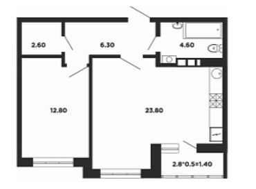 Однокомнатная в Литер 12