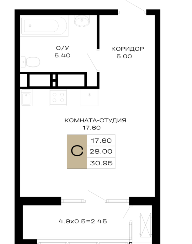 Студия в Литер 1