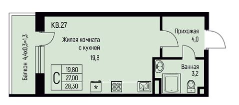 Студия в Литер 18