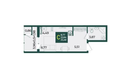 Студия в Дом 3 очередь 2