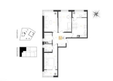 Трехкомнатная в Литер 14