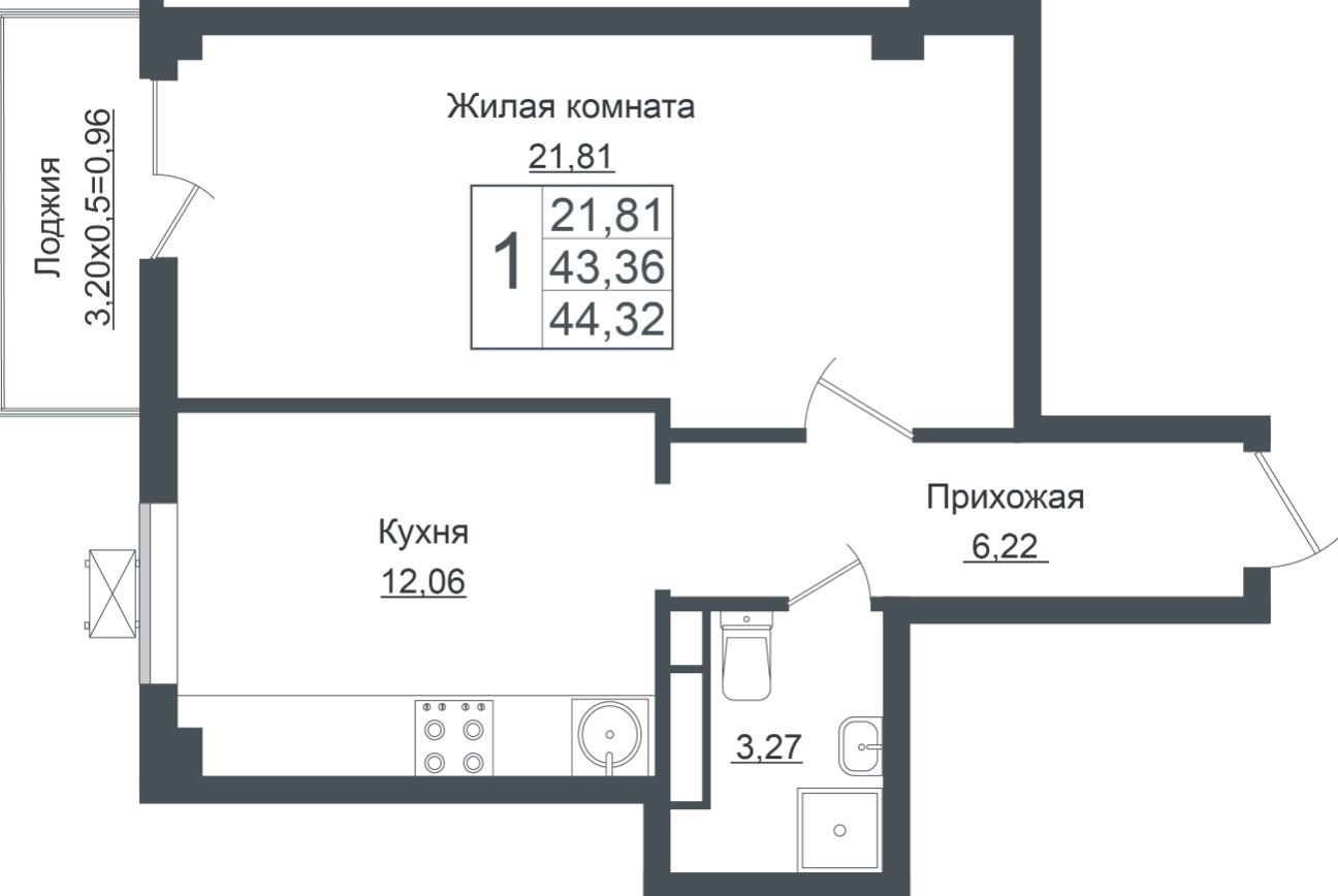 Однокомнатная в Литер 7