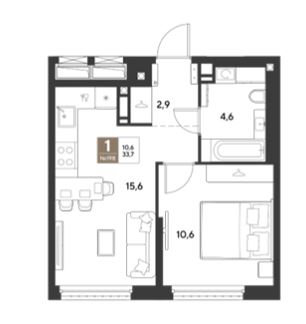 Однокомнатная в Литер 13