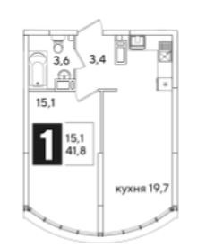 Однокомнатная в Литер 46