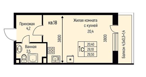 Студия в Литер 9