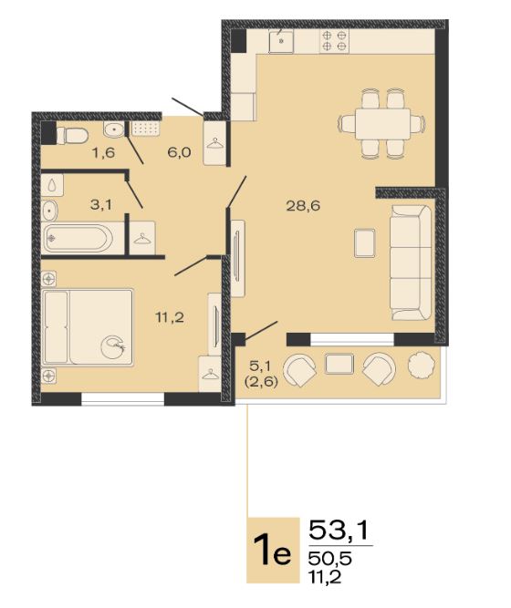 Однокомнатная в Литер 3