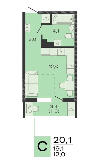 Студия в Литер 3