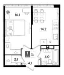 Однокомнатная в Литер 25