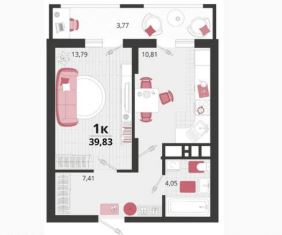 Однокомнатная в Литер 16