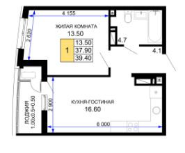 Однокомнатная в Литер 21