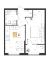 Однокомнатная в Литер 6