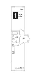 Однокомнатная в Литер 53