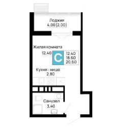 Студия в Очередь 1 Литер 2