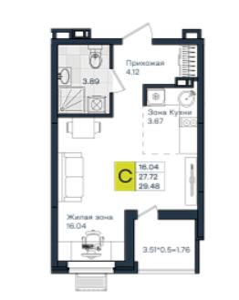 Студия в Литер 3