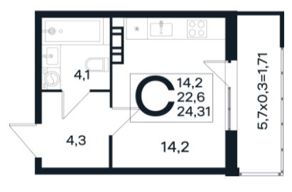 Студия в Литер 8 очередь 02