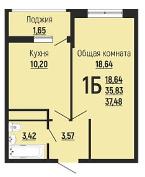 Однокомнатная в Литер 9