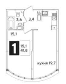 Однокомнатная в Литер 34