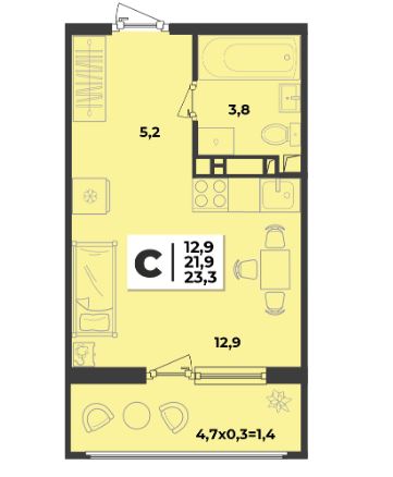 Студия в Литер 2.1