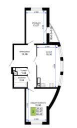 Двухкомнатная в Литер 11