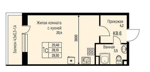 Студия в Литер 24