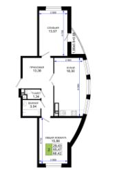 Двухкомнатная в Литер 12