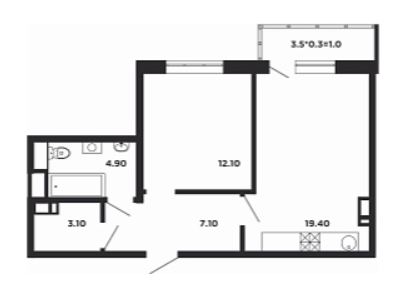 Однокомнатная в Литер 12