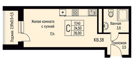 Студия в Литер 15