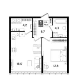 Однокомнатная в Литер 13