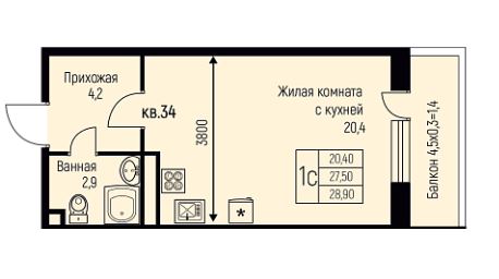 Студия в Литер 23