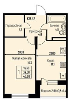 Однокомнатная в Литер 12