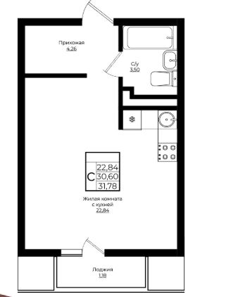 Студия в Литер 1