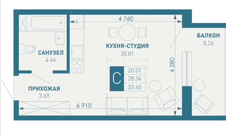 Студия в Литер 3