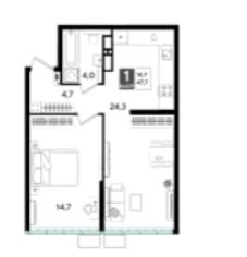 Однокомнатная в Литер 13