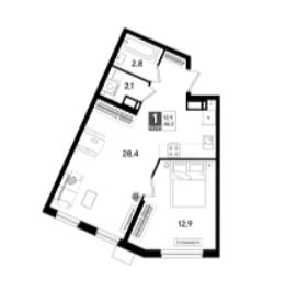 Однокомнатная в Литер 13