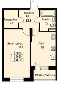 Однокомнатная в Литер 18