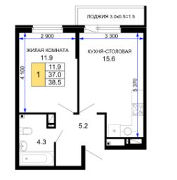 Однокомнатная в Литер 26