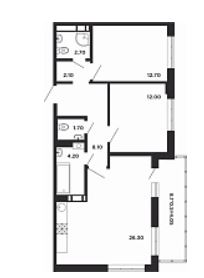 Двухкомнатная в Литер 12