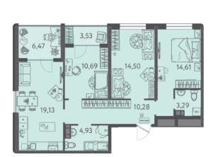 Трехкомнатная в Литер 5 очередь 2