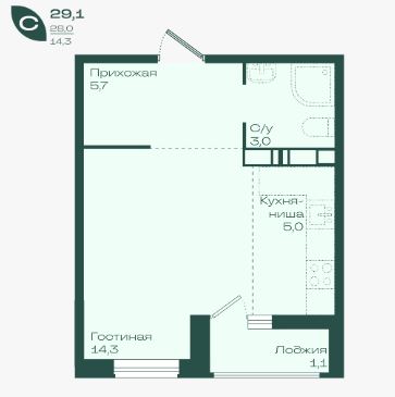 Студия в Литер 1.2