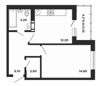 Однокомнатная в Литер 12