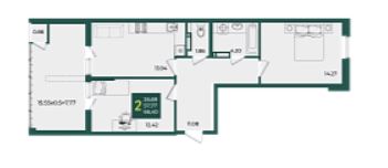 Двухкомнатная в Дом 11 очередь 3