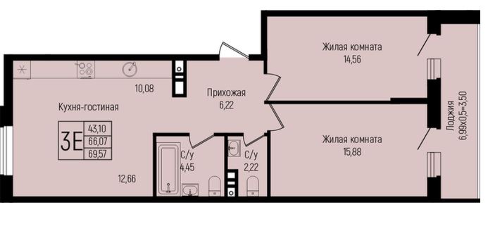 Двухкомнатная в 2 Очередь