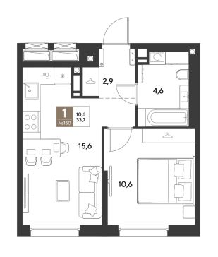 Однокомнатная в Литер 13