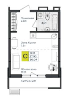 Студия в Литер 1